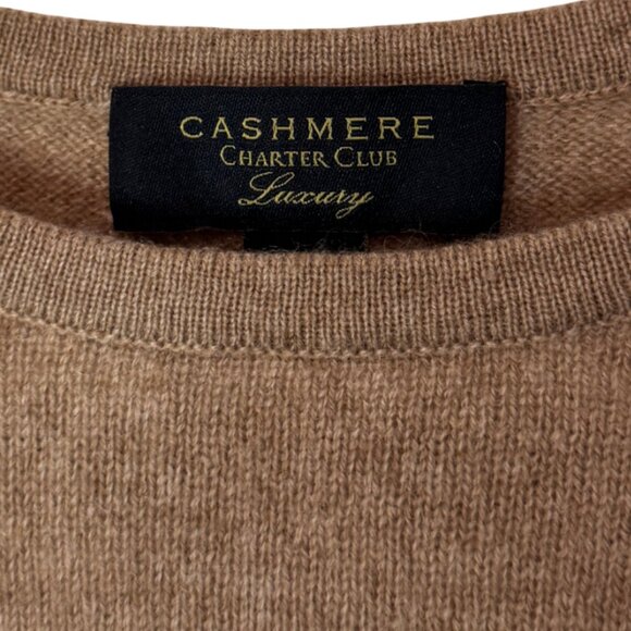 Charter Club Cashmere sweater tan women's size L - Picture 6 of 7
